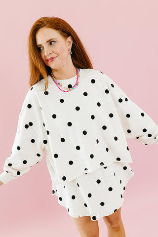 Lulu Knit Long Sleeve in Ivory Polka Dot