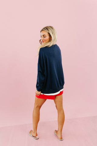 Marisol Layered Sweatshirt in Navy