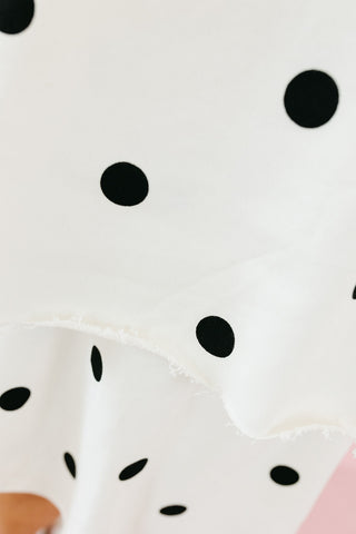 Lulu Knit Skort in Ivory Polka Dot