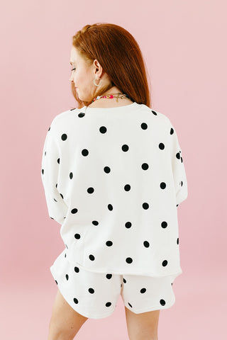 Lulu Knit Long Sleeve in Ivory Polka Dot