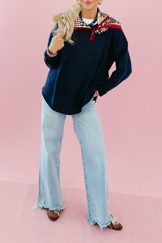 Gigi Crewneck Sweater in Navy