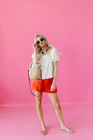 Amanda Polka Dot Puff Sleeve Top