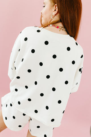 Lulu Knit Long Sleeve in Ivory Polka Dot