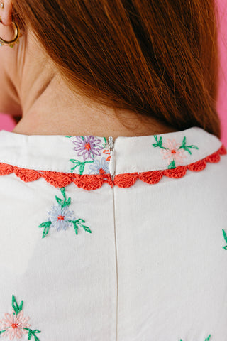 Marielle Embroidered Shift Dress