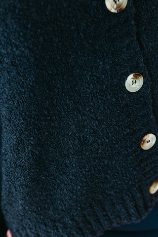 Kellan Soft Button Cardigan in Navy