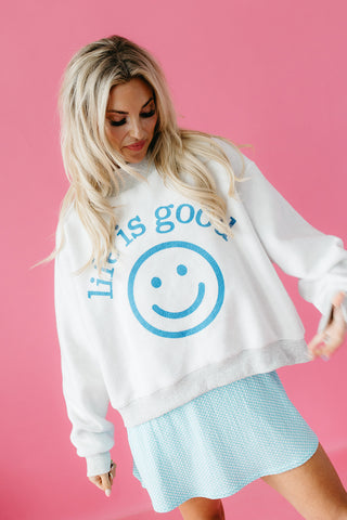Life Is Good Reversible Mock Neck Sweatshirt