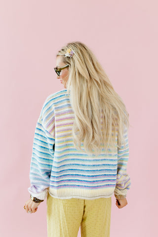 Bowen Button Cardigan in Lime Mix
