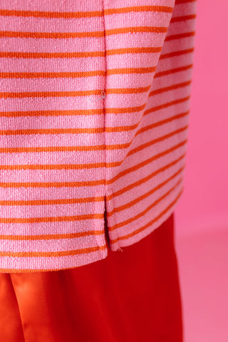 Jenks Pink/Red Stripe Tee