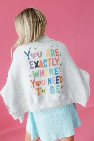Life Is Good Reversible Mock Neck Sweatshirt