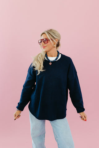 Gigi Crewneck Sweater in Navy