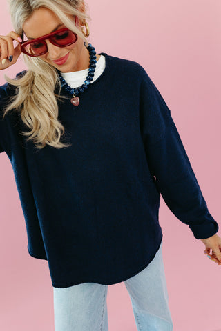 Gigi Crewneck Sweater in Navy