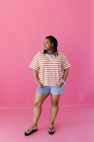 Coralee Stripe Boxy Tee