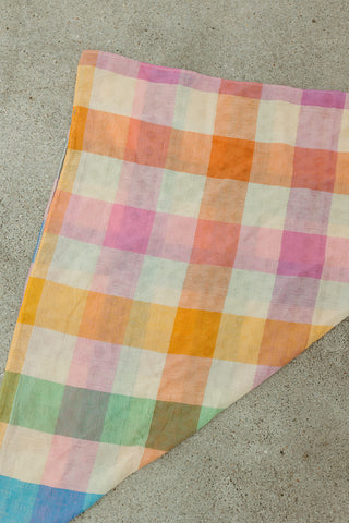 Rainbow Plaid Bandana Scarf