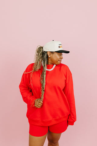 Kerri Mock Neck + Shorts Set in Chili