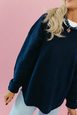 Gigi Crewneck Sweater in Navy