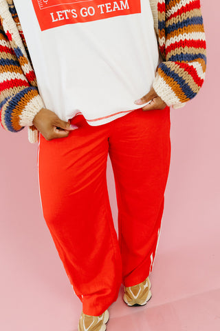 Elsie Linen Pants in Cherry