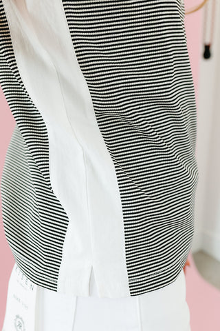 Alina Stripe Tank Top in Black/Cream