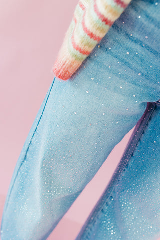 Dolly Rhinestone Barrel Jeans