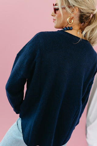 Gigi Crewneck Sweater in Navy