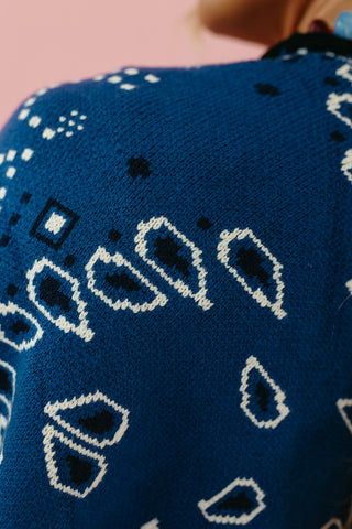 Carmella Bandana Kimono Cardigan in Blue