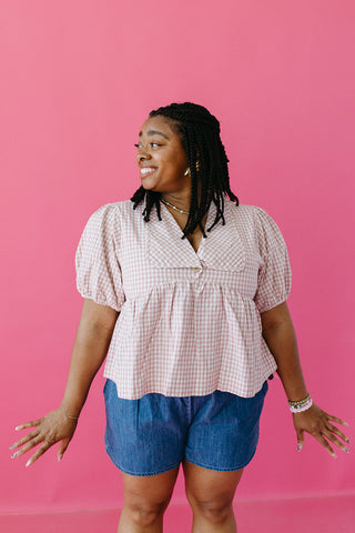 Juno Plaid Collar Top