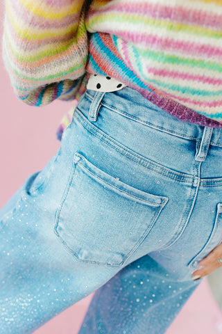 Dolly Rhinestone Barrel Jeans