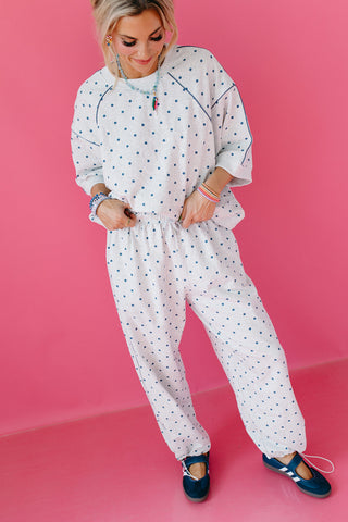 Wesleigh Polka Dot French Terry Top