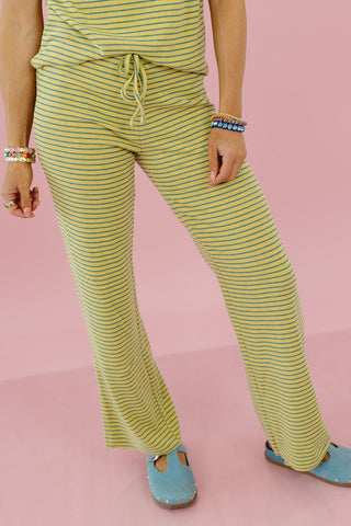 Haley Brushed Stripe Pants in Yellow