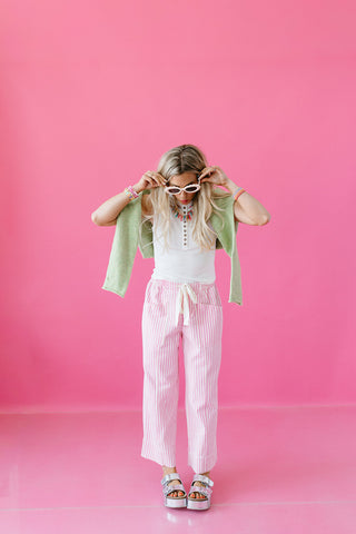 Janie Stripe Pants in Pink