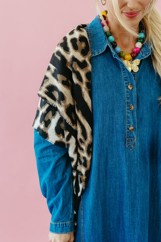 Leopard Oversized Square Scarf