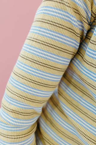 Rylee Stripe Knit Top in Dijon/Sky