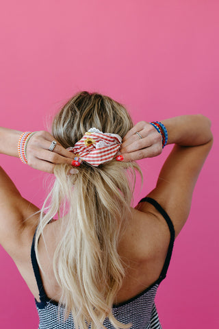 Sunflower Embroidered Oversized Scrunchie