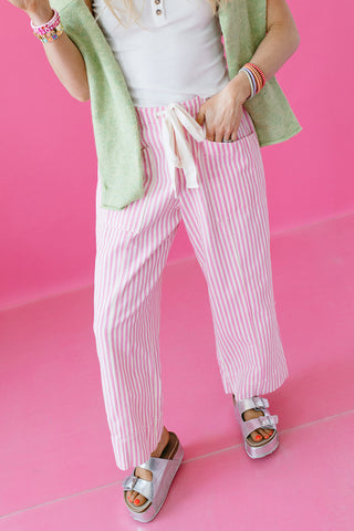Janie Stripe Pants in Pink