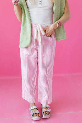 Janie Stripe Pants in Pink