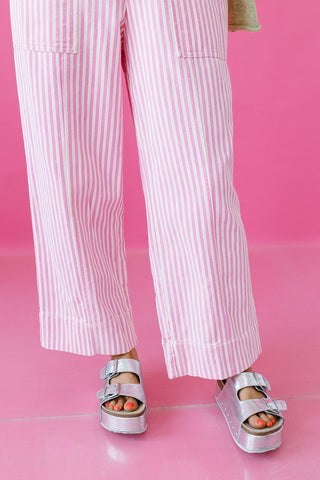 Janie Stripe Pants in Pink