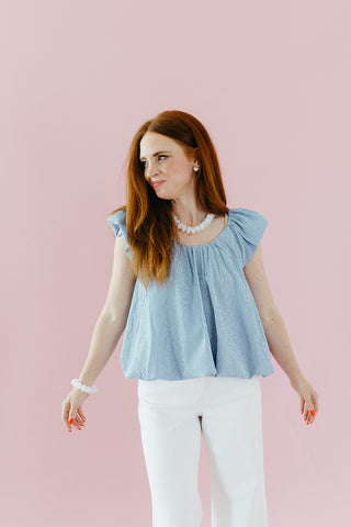Wyatt Textured Top in Blue