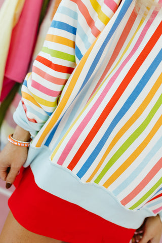 Happiest Stripe Reversible Mock Neck