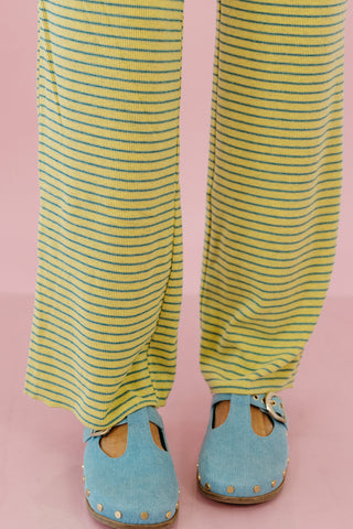 Haley Brushed Stripe Pants in Yellow