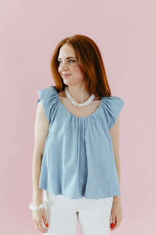 Wyatt Textured Top in Blue
