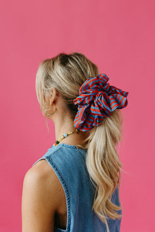 Oversized Scrunchie in Stargirl Blue/Red