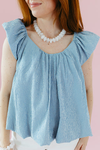 Wyatt Textured Top in Blue