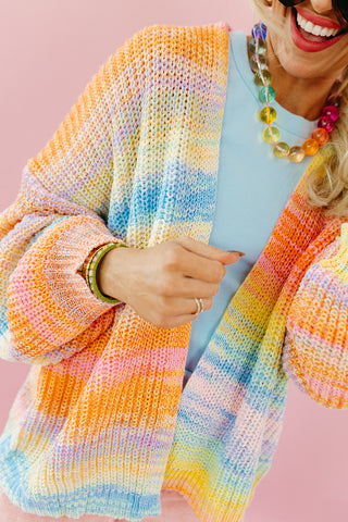 Hillary Multi Colored Cardigan in Neon Sorbet