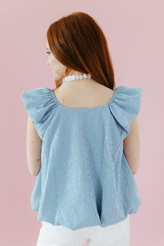 Wyatt Textured Top in Blue