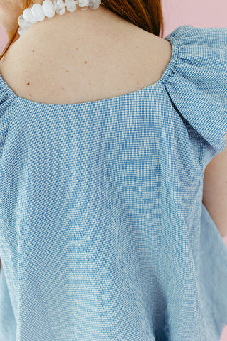 Wyatt Textured Top in Blue