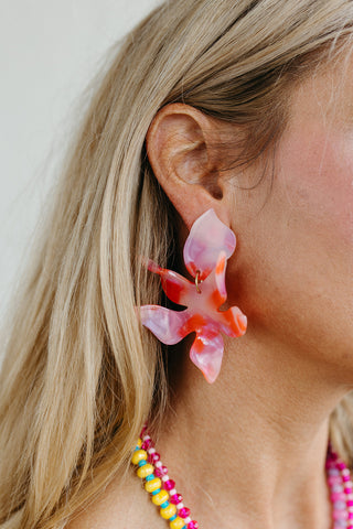 Flora Earrings - Pink Flamingo