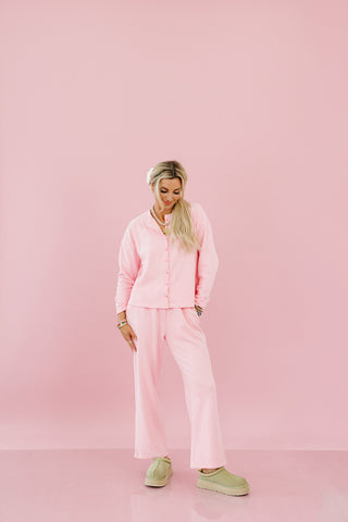Kayna Stripe Fleece Pant Set