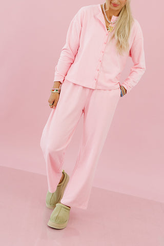 Kayna Stripe Fleece Pant Set