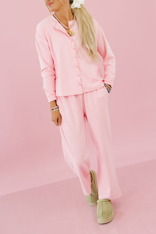 Kayna Stripe Fleece Pant Set