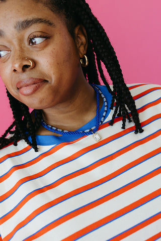 Coralee Stripe Boxy Tee