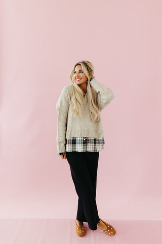 Lia Plaid Layer Sweater
